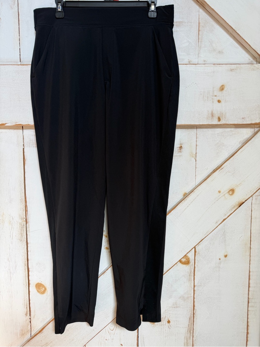Athleta Black Straight-Leg Pull-On Ponte Pants